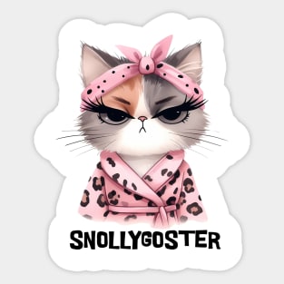 Snollygoster Shrewd Snarky Cat funny design Sticker